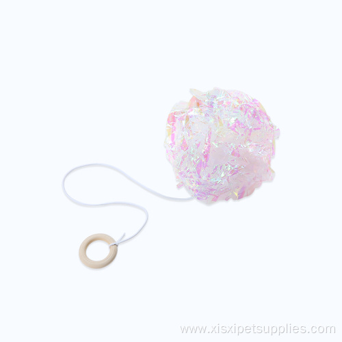 Candy-colored crinkle paper ball cat teaser toy